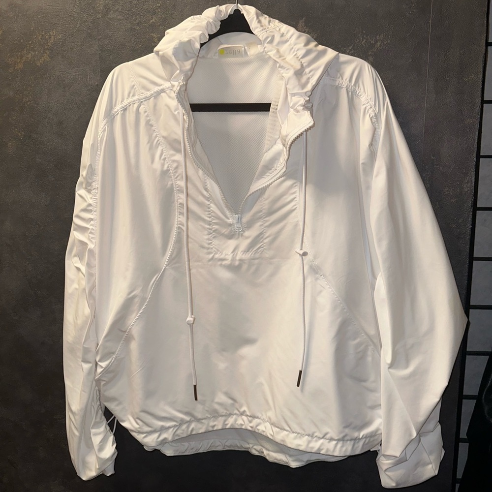 New Zella Hoodie Windbreaker Jacket White Size Large
